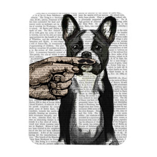 Franse Bulldog en Finger Mustache Magneet
