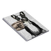 Franse Bulldog en Finger Mustache Notitieboek (Rechterzijde)