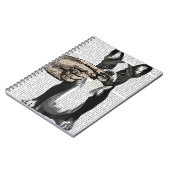 Franse Bulldog en Finger Mustache Notitieboek (Linkerzijde)