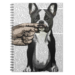 Franse Bulldog en Finger Mustache Notitieboek