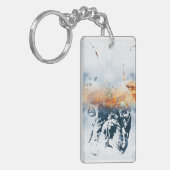 Franse bulldog en landschapscombinatie: abstract o sleutelhanger (Voorkant Links)