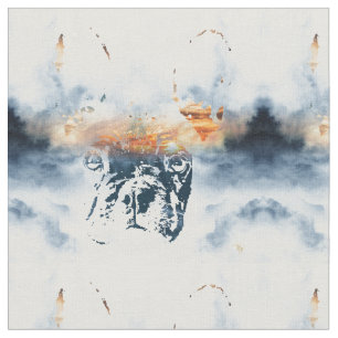 Franse bulldog en landschapscombinatie: abstract o stof