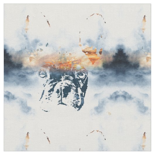 Franse bulldog en landschapscombinatie: abstract o stof (Close Up)