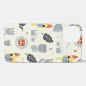 -Franse bulldog en Scandinavische bloem Case-Mate iPhone Case (Achterkant (horizontaal))
