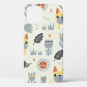 -Franse bulldog en Scandinavische bloem Case-Mate iPhone Case (Achterkant)