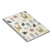-Franse bulldog en Scandinavische bloem Notitieboek (Rechterzijde)