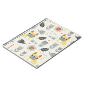 -Franse bulldog en Scandinavische bloem Notitieboek (Linkerzijde)