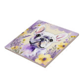 Franse Bulldog en wilde bloemen Tegeltje (Zijkant)