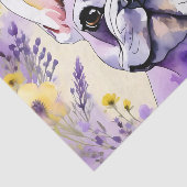 Franse Bulldog en wilde bloemen Tissuepapier (Detail)