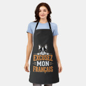 Franse Bulldog Excusez Mon Franais Design Schort (Gedragen)