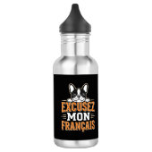 Franse Bulldog Excusez Mon Franais Design Waterfles (Links)
