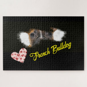 Franse Bulldog Eyes Solid Color 1000-stuk Jigzaag Legpuzzel