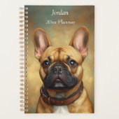 Franse Bulldog Fawn Frenchie Portret gepersonalise Planner (Voorkant)