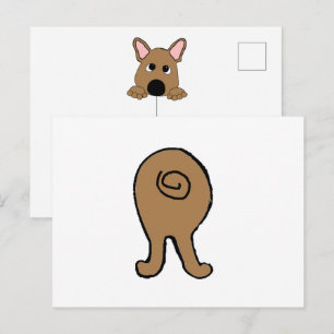 Franse Bulldog Fawn Hiney Cartoon Briefkaart