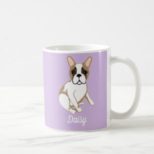 Franse bulldog Fawn Pied Lavender Personalized Mug Koffiemok