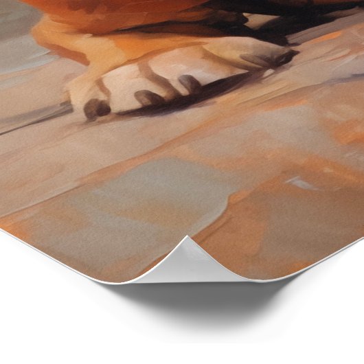 Franse Bulldog fawn puppy Poster (Hoek)