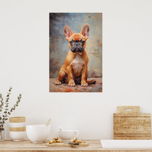 Franse Bulldog fawn puppy Poster (Keuken)