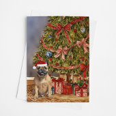 Franse Bulldog - Fawn Waterverf kerstboom Kaart