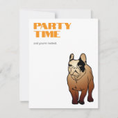 Franse Bulldog Feest uitnodiging (Voorkant)