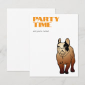 Franse Bulldog Feest uitnodiging (Voorkant / Achterkant)