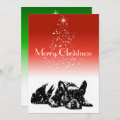 Franse Bulldog Feestdagenkaart (Voorkant / Achterkant)