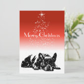 Franse Bulldog Feestdagenkaart (Staand voorkant)