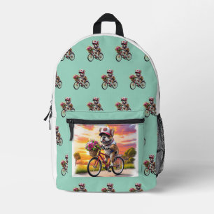 Franse Bulldog fiets French Bulldog Bedrukte Rugzak