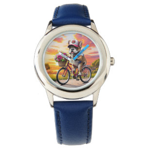 Franse Bulldog fiets French Bulldog Horloge