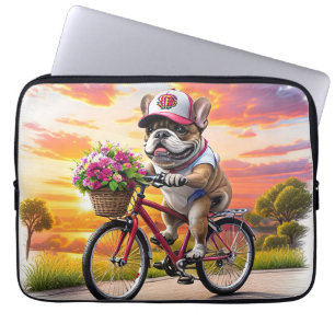 Franse Bulldog fiets French Bulldog Laptop Sleeve