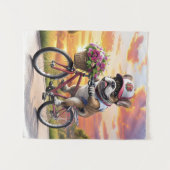 Franse Bulldog fiets French Bulldog Wandkleed (Voorkant (horizontaal))