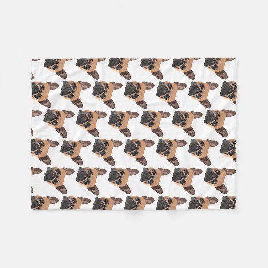 Franse Bulldog Fleece Blanket Deken (Voorkant (Horizontaal))