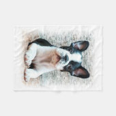 Franse Bulldog Fleece Deken (Voorkant (Horizontaal))
