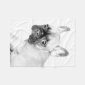 Franse Bulldog Fleece Deken (Voorkant (Horizontaal))