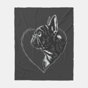Franse Bulldog Fleece Deken