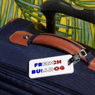 Franse bulldog flg in naam bagagelabel