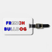 Franse bulldog flg in naam bagagelabel (Voorkant horizontaal)