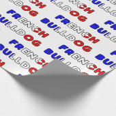 Franse bulldog flg in naam cadeaupapier (Hoek)