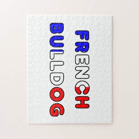 Franse bulldog flg in naam legpuzzel (Verticaal)