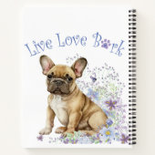 Franse Bulldog Floral Notitieboek (Achterkant)