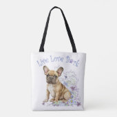 Franse Bulldog Floral Tote Bag (Achterkant)