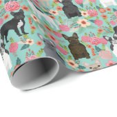 Franse Bulldog Florals Cadeaupapier (Rol Hoek)