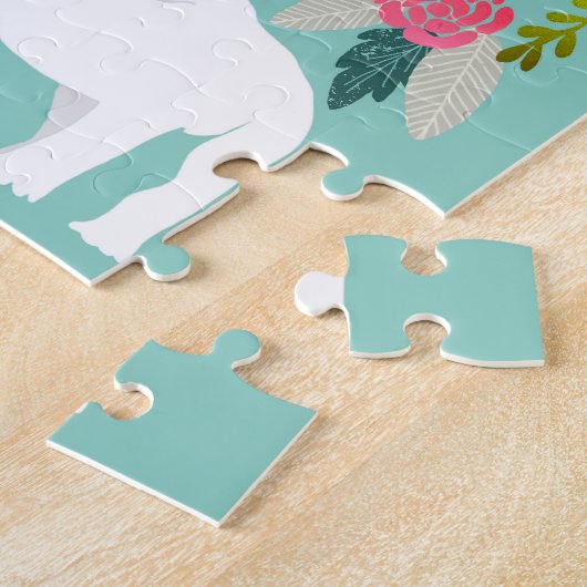 Franse Bulldog  Florals Legpuzzel (Zijkant)