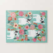 Franse Bulldog  Florals Legpuzzel (Horizontaal)