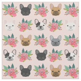 Franse Bulldog Florals Stof