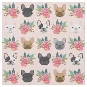 Franse Bulldog Florals Stof