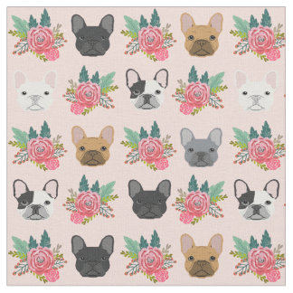Franse Bulldog Florals Stof