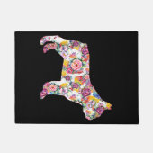 Franse Bulldog Flower Pattern Frenchie Bulldogs Deurmat (Voorkant)