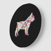 Franse Bulldog Flower Pattern Frenchie Bulldogs Grote Klok (Hoek)