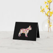 Franse Bulldog Flower Pattern Frenchie Bulldogs Kaart (Gele Bloem)
