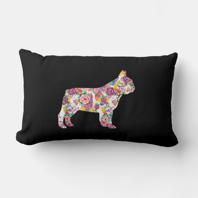 Franse Bulldog Flower Pattern Frenchie Bulldogs Kussen (Voorkant)